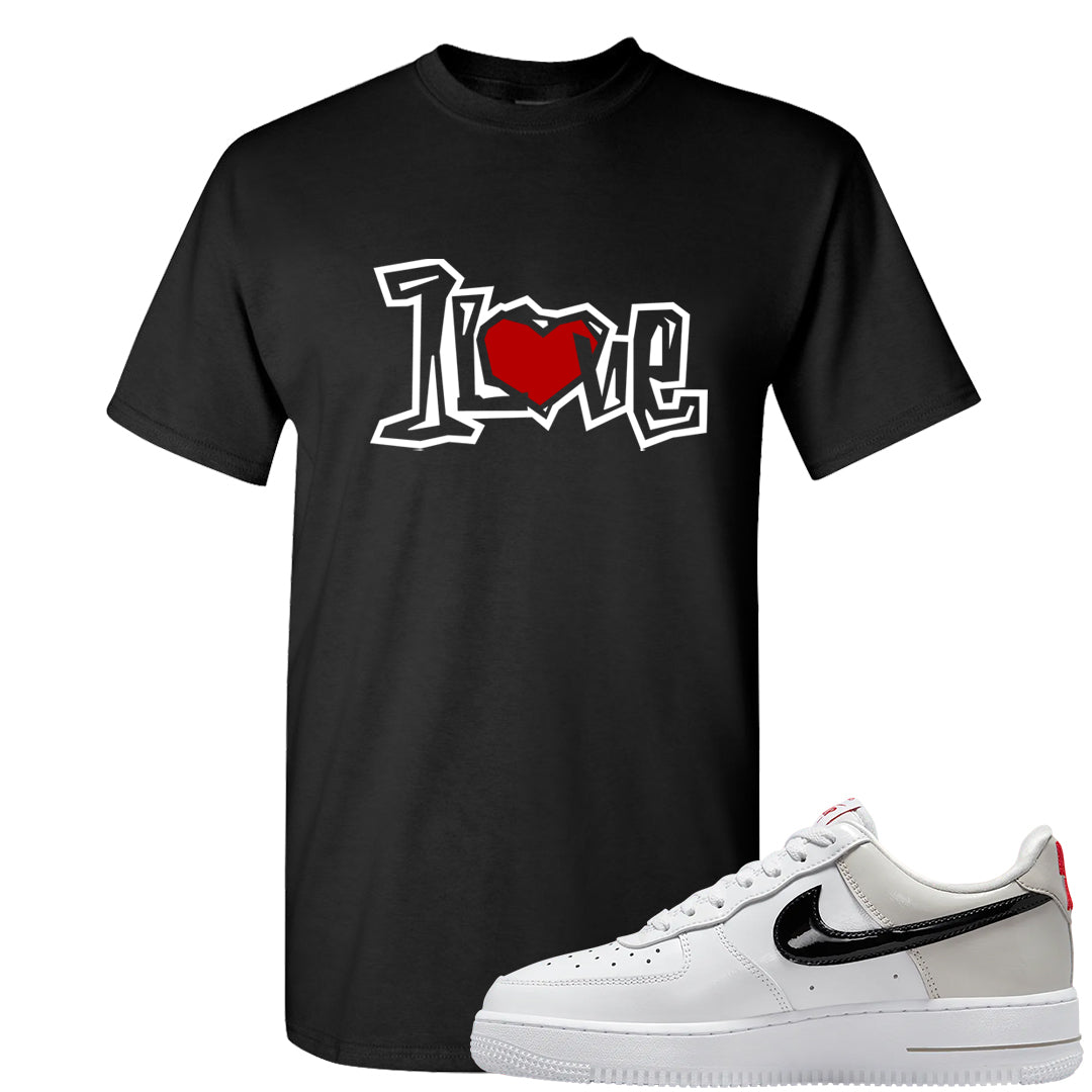 Light Iron Ore AF1s T Shirt | 1 Love, Black
