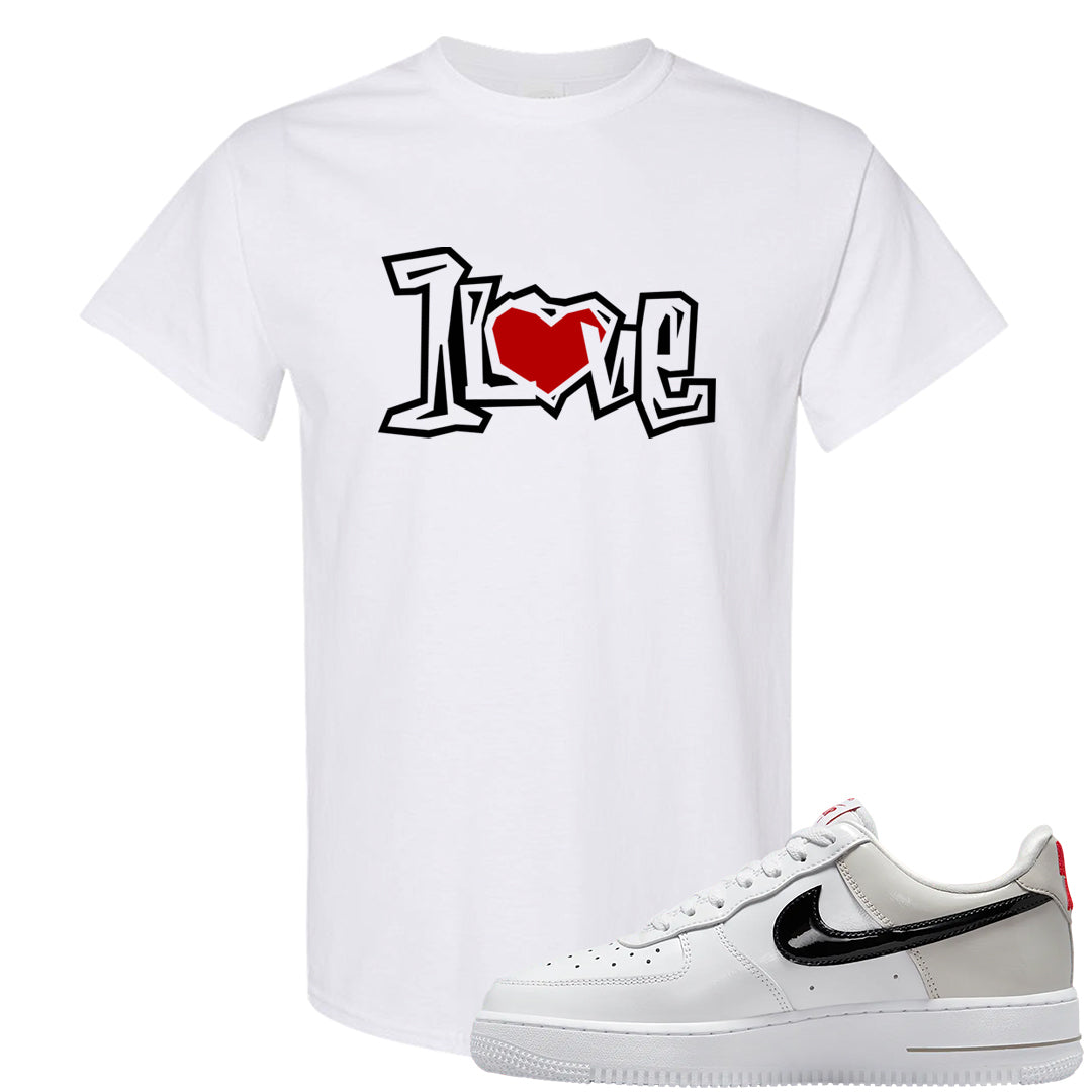 Light Iron Ore AF1s T Shirt | 1 Love, White