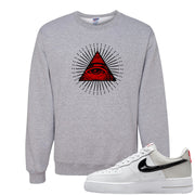 Light Iron Ore AF1s Crewneck Sweatshirt | All Seeing Eye, Ash