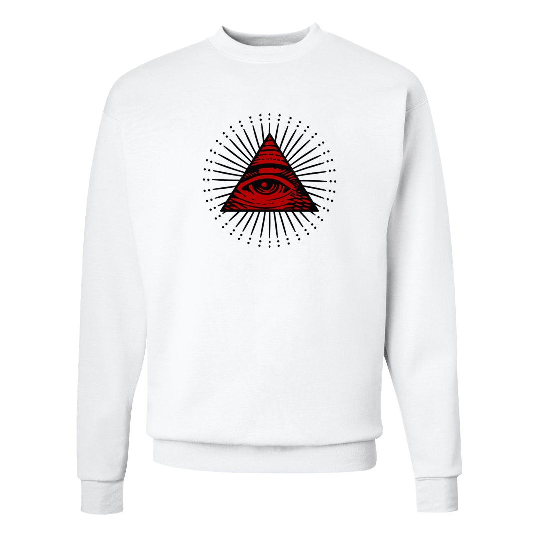 Light Iron Ore AF1s Crewneck Sweatshirt | All Seeing Eye, White