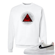 Light Iron Ore AF1s Crewneck Sweatshirt | All Seeing Eye, White