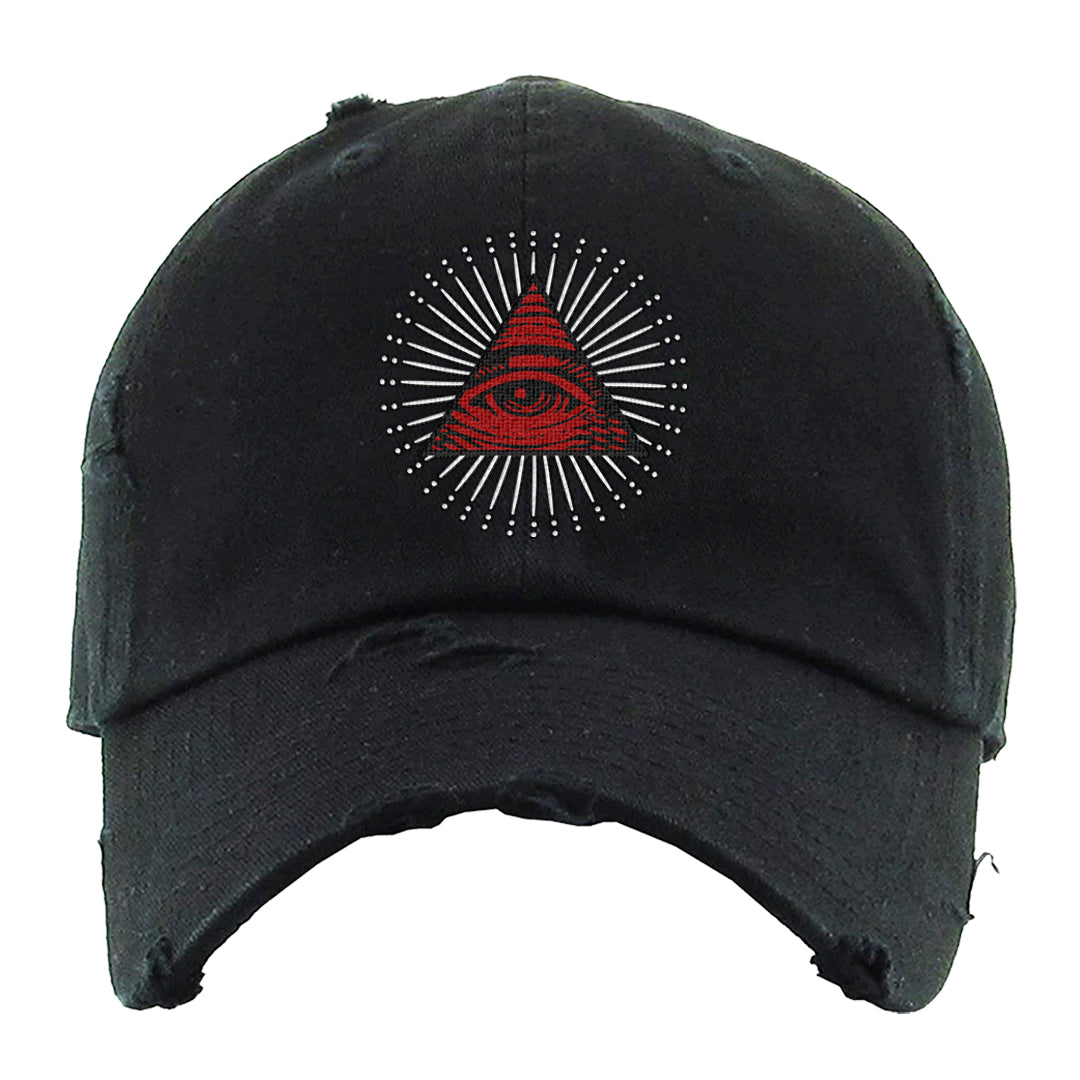 Light Iron Ore AF1s Distressed Dad Hat | All Seeing Eye, Black
