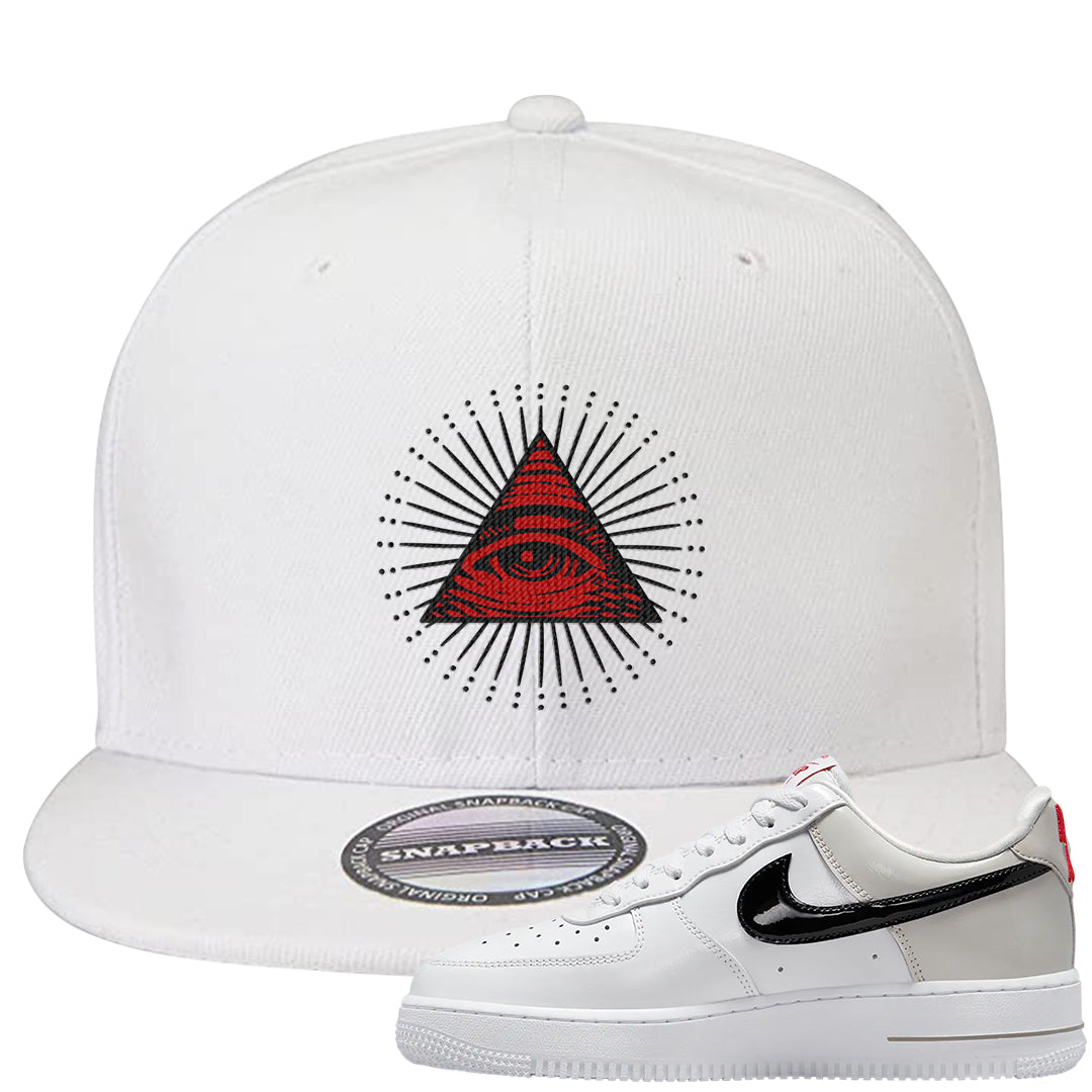 Light Iron Ore AF1s Snapback Hat | All Seeing Eye, White