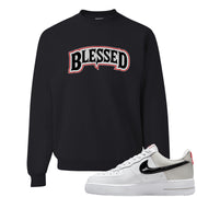 Light Iron Ore AF1s Crewneck Sweatshirt | Blessed Arch, Black