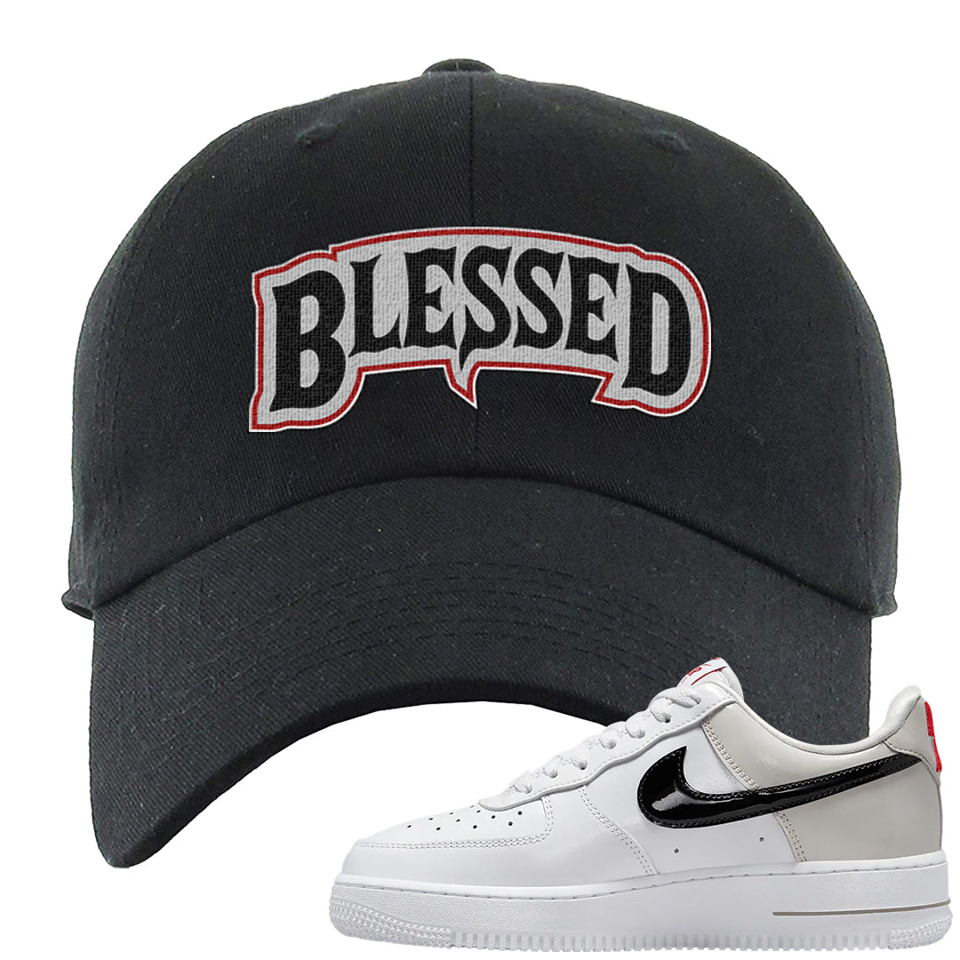 Light Iron Ore AF1s Dad Hat | Blessed Arch, Black