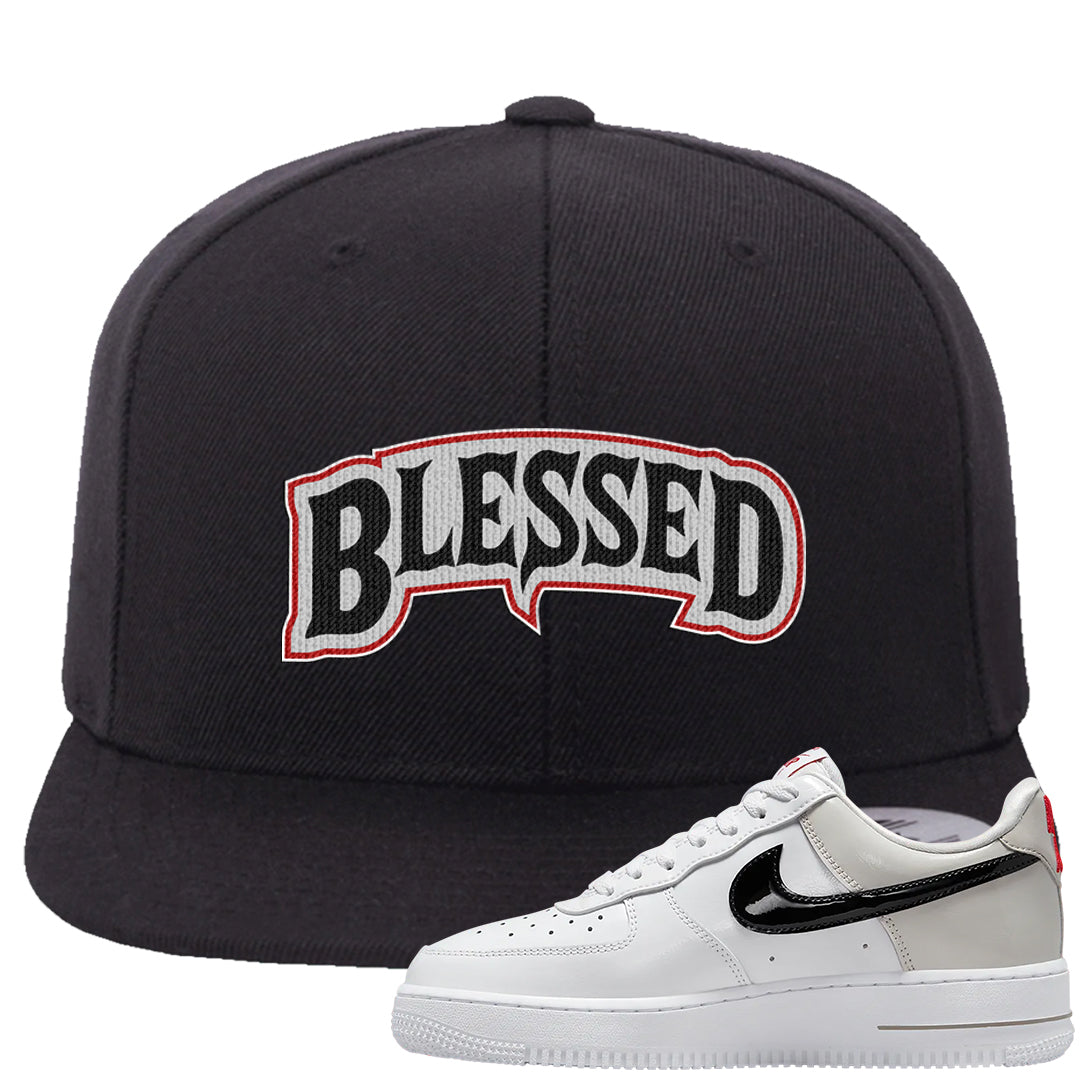Light Iron Ore AF1s Snapback Hat | Blessed Arch, Black