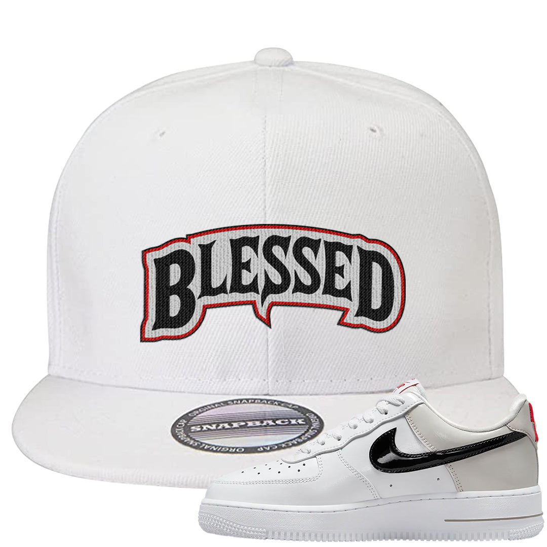 Light Iron Ore AF1s Snapback Hat | Blessed Arch, White
