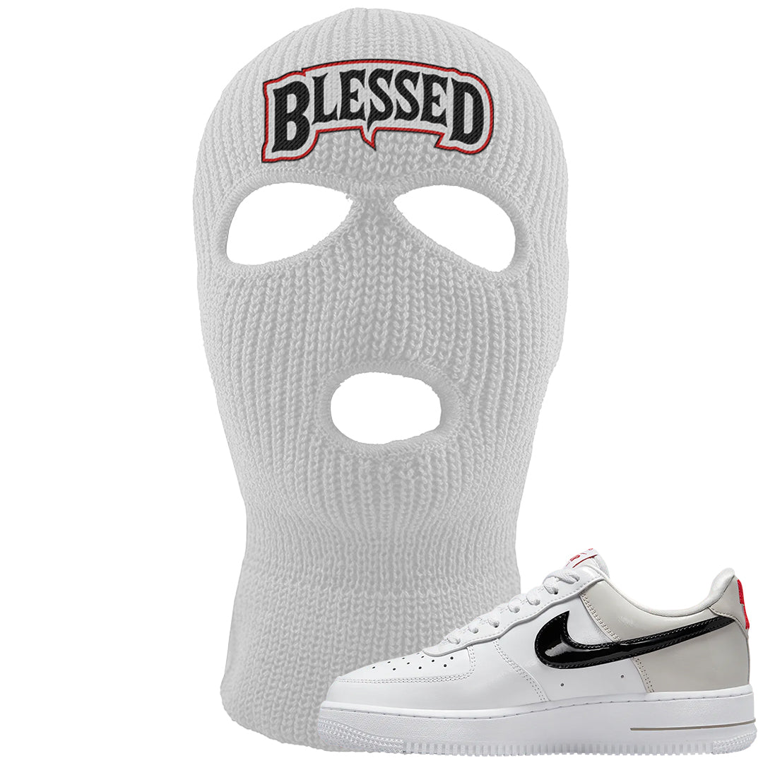 Light Iron Ore AF1s Ski Mask | Blessed Arch, White