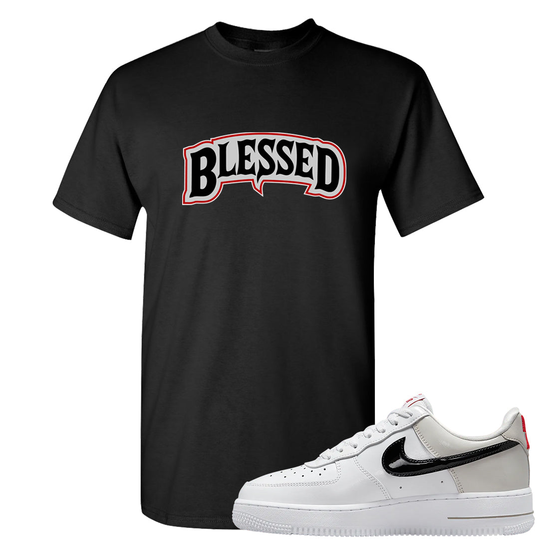 Light Iron Ore AF1s T Shirt | Blessed Arch, Black