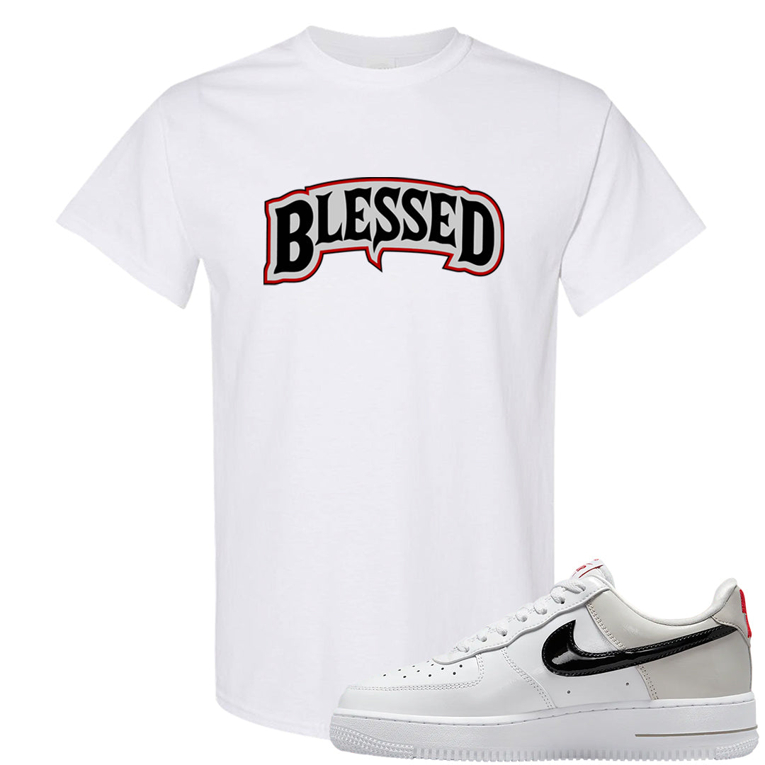 Light Iron Ore AF1s T Shirt | Blessed Arch, White