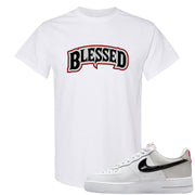 Light Iron Ore AF1s T Shirt | Blessed Arch, White