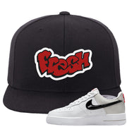 Light Iron Ore AF1s Snapback Hat | Fresh, Black