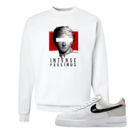 Light Iron Ore AF1s Crewneck Sweatshirt | Intense Feelings, White