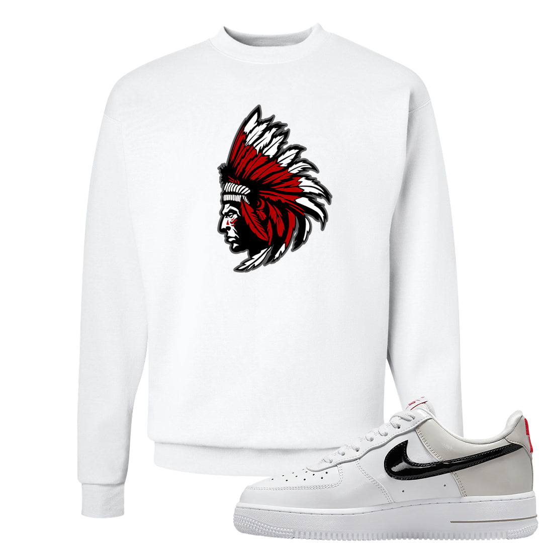 Light Iron Ore AF1s Crewneck Sweatshirt | Indian Chief, White