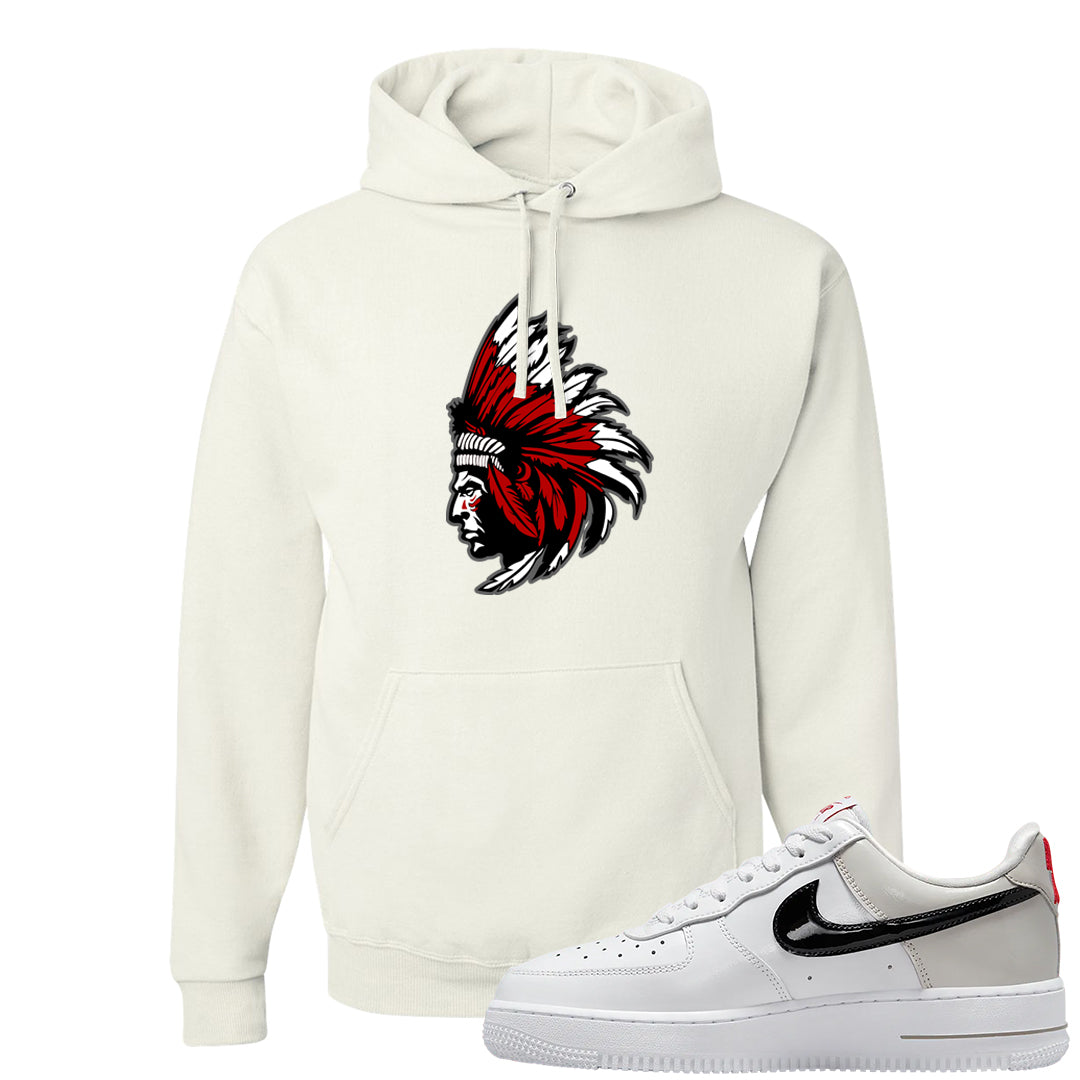 Light Iron Ore AF1s Hoodie | Indian Chief, White