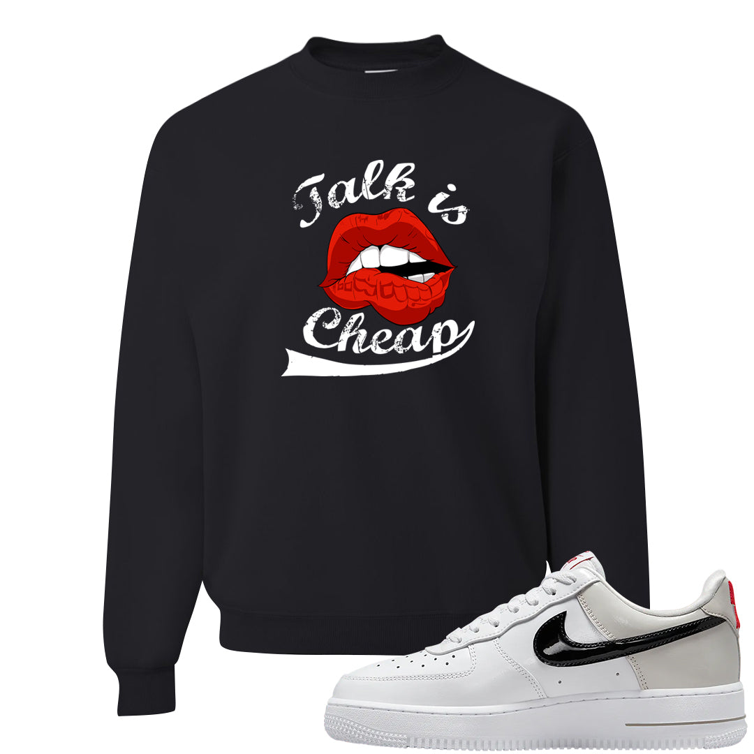 Light Iron Ore AF1s Crewneck Sweatshirt | Talk Lips, Black