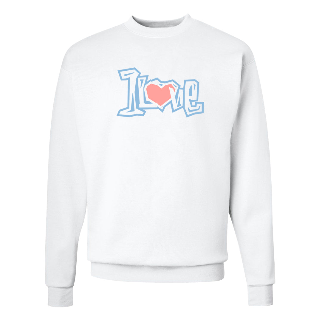 Multi-Pattern AF 1s Crewneck Sweatshirt | 1 Love, White