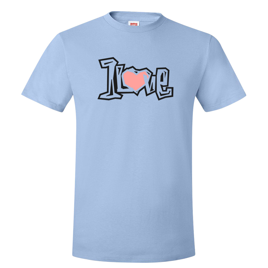Multi-Pattern AF 1s T Shirt | 1 Love, Light Blue