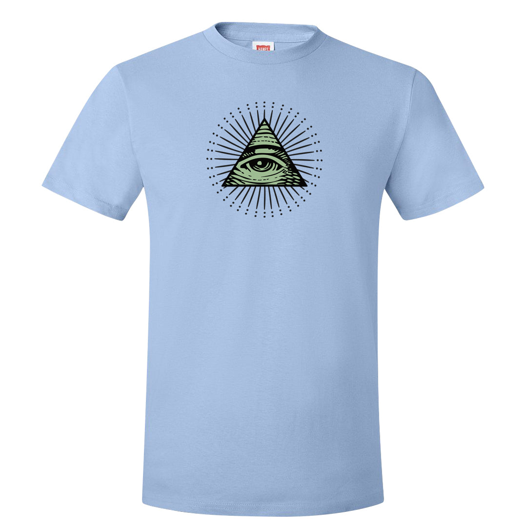 Multi-Pattern AF 1s T Shirt | All Seeing Eye, Light Blue