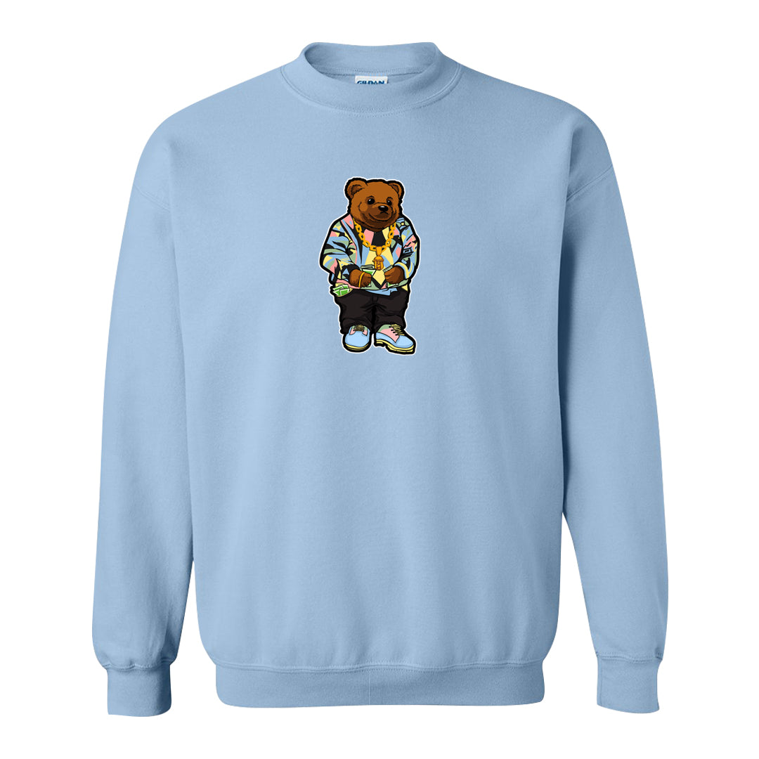 Multi-Pattern AF 1s Crewneck Sweatshirt | Sweater Bear, Light Blue
