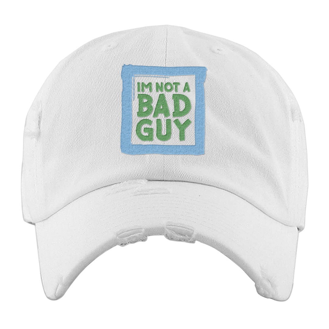 Multi-Pattern AF 1s Distressed Dad Hat | I'm Not A Bad Guy, White
