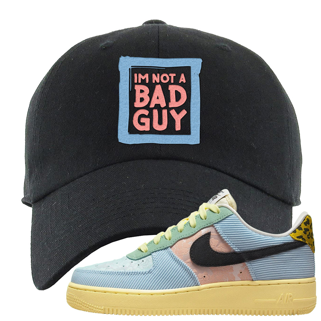 Multi-Pattern AF 1s Dad Hat | I'm Not A Bad Guy, Black