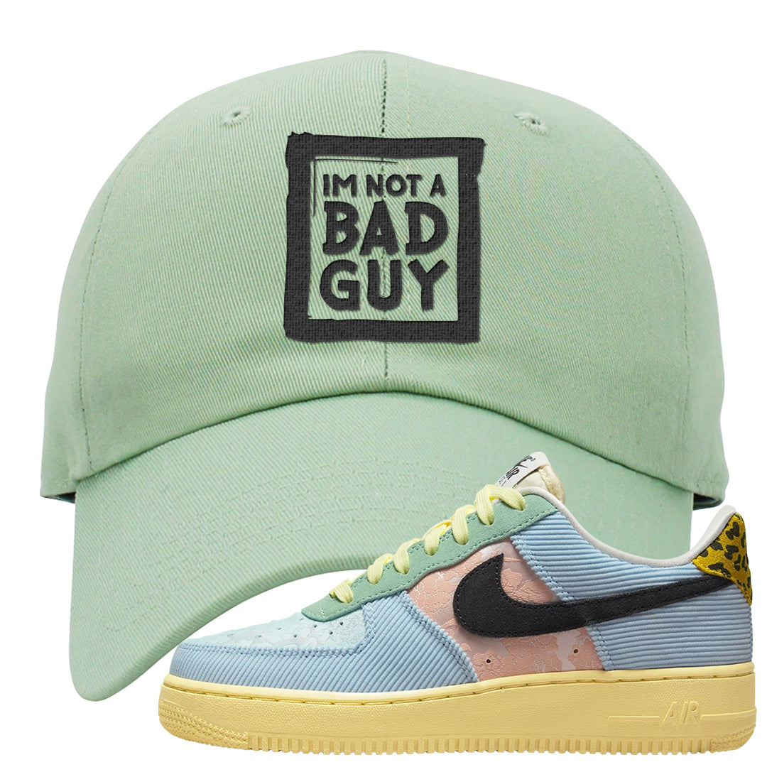 Multi-Pattern AF 1s Dad Hat | I'm Not A Bad Guy, Sage Green