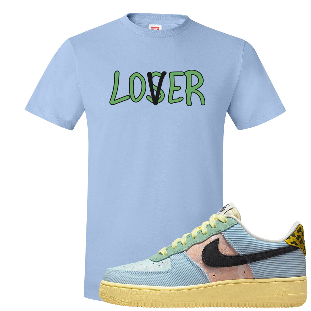 Multi-Pattern AF 1s T Shirt | Lover, Light Blue