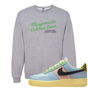 Multi-Pattern AF 1s Crewneck Sweatshirt | Mayonaise Colored Benz, Ash