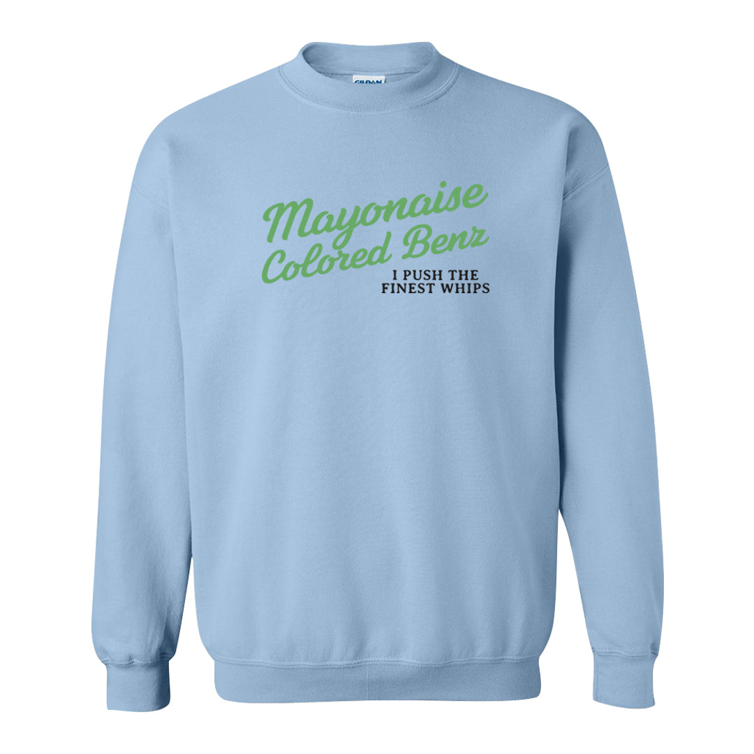 Multi-Pattern AF 1s Crewneck Sweatshirt | Mayonaise Colored Benz, Light Blue