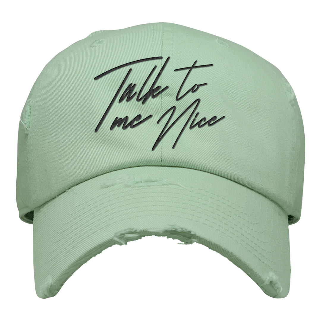 Multi-Pattern AF 1s Distressed Dad Hat | Talk To Me Nice, Sage Green