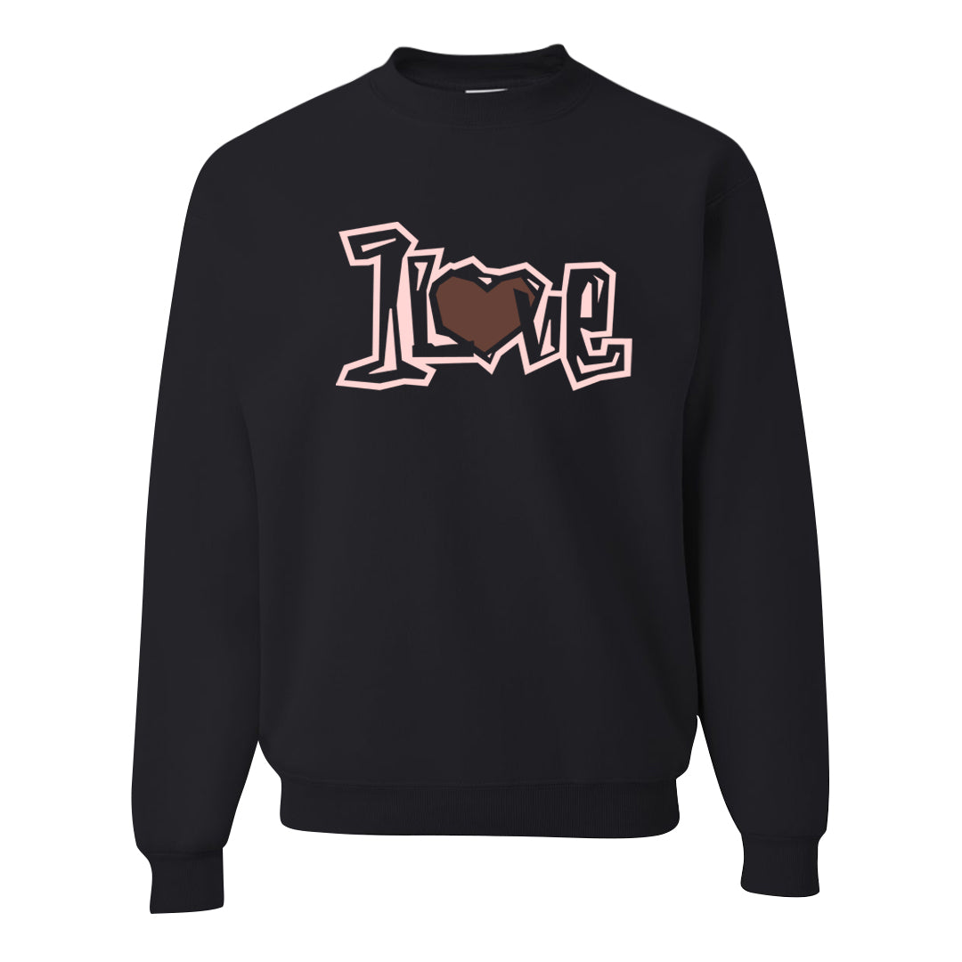 Pink Russet Low AF1s Crewneck Sweatshirt | 1 Love, Black