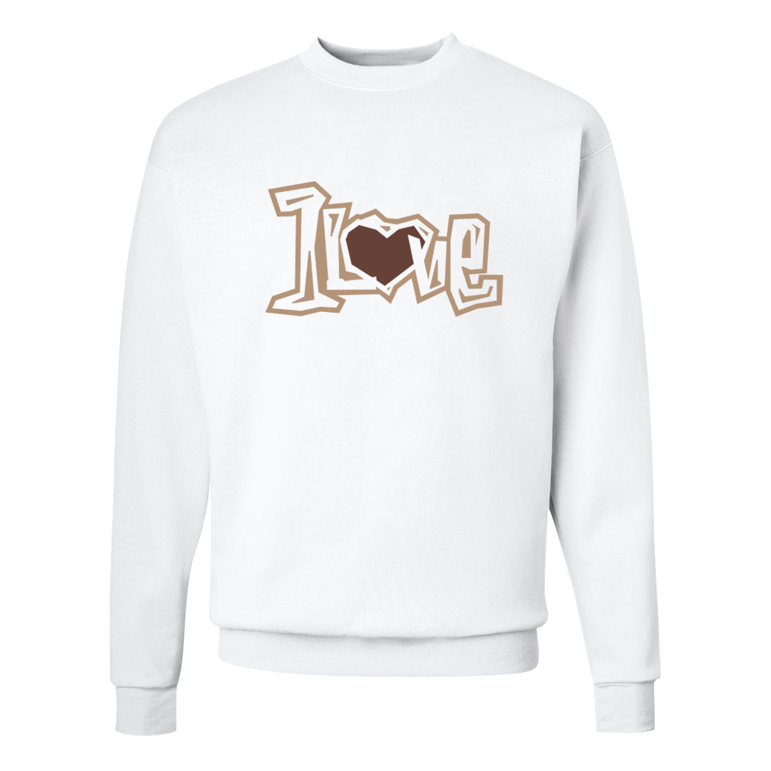 Pink Russet Low AF1s Crewneck Sweatshirt | 1 Love, White