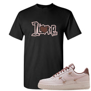 Pink Russet Low AF1s T Shirt | 1 Love, Black