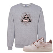 Pink Russet Low AF1s Crewneck Sweatshirt | All Seeing Eye, Ash