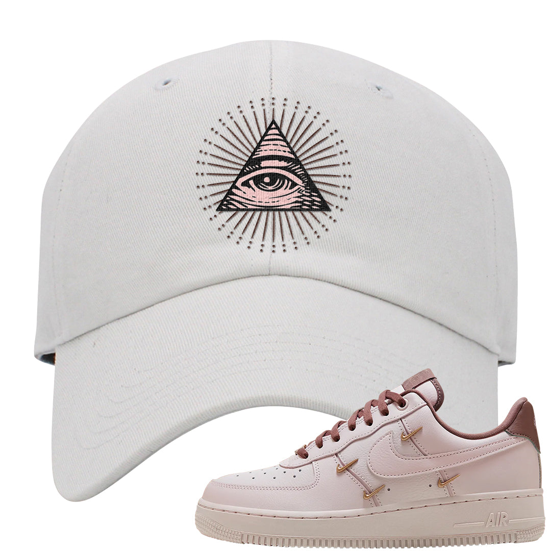 Pink Russet Low AF1s Dad Hat | All Seeing Eye, White