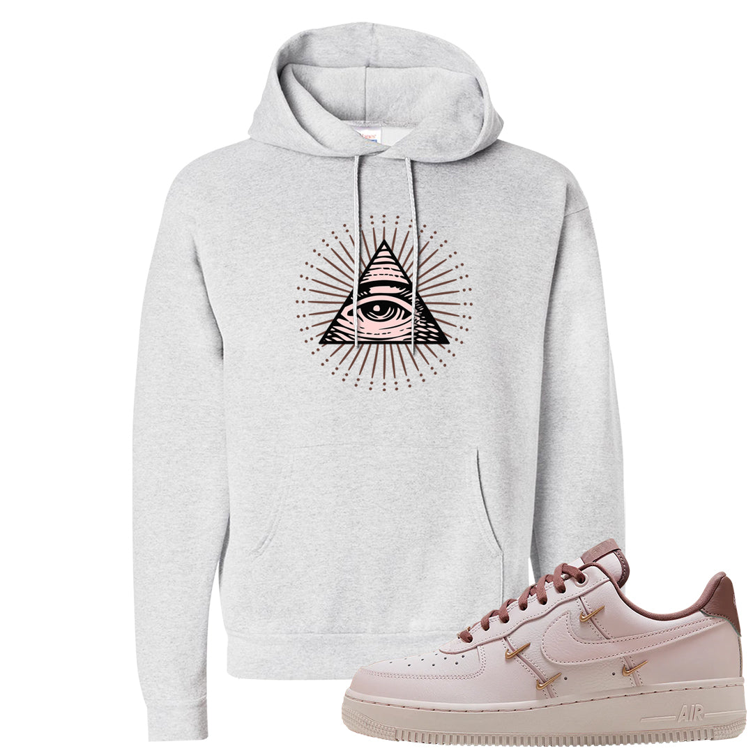 Pink Russet Low AF1s Hoodie | All Seeing Eye, Ash