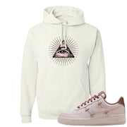 Pink Russet Low AF1s Hoodie | All Seeing Eye, White