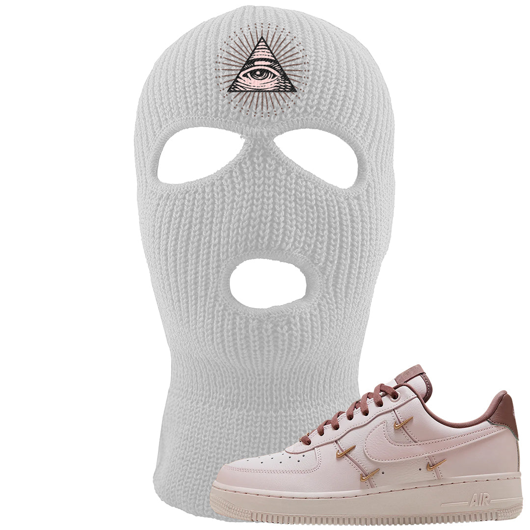 Pink Russet Low AF1s Ski Mask | All Seeing Eye, White