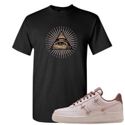 Pink Russet Low AF1s T Shirt | All Seeing Eye, Black