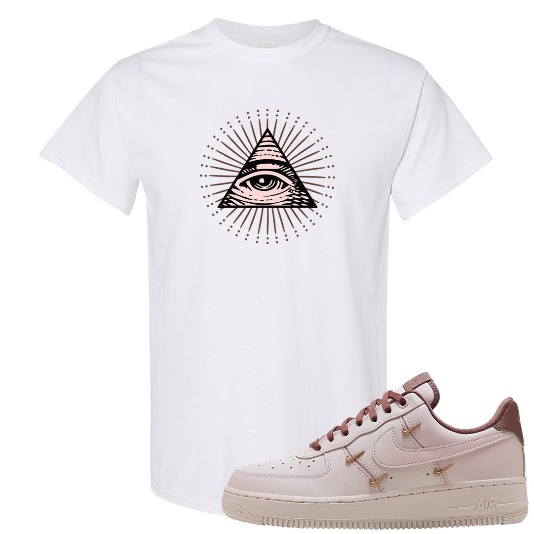 Pink Russet Low AF1s T Shirt | All Seeing Eye, White