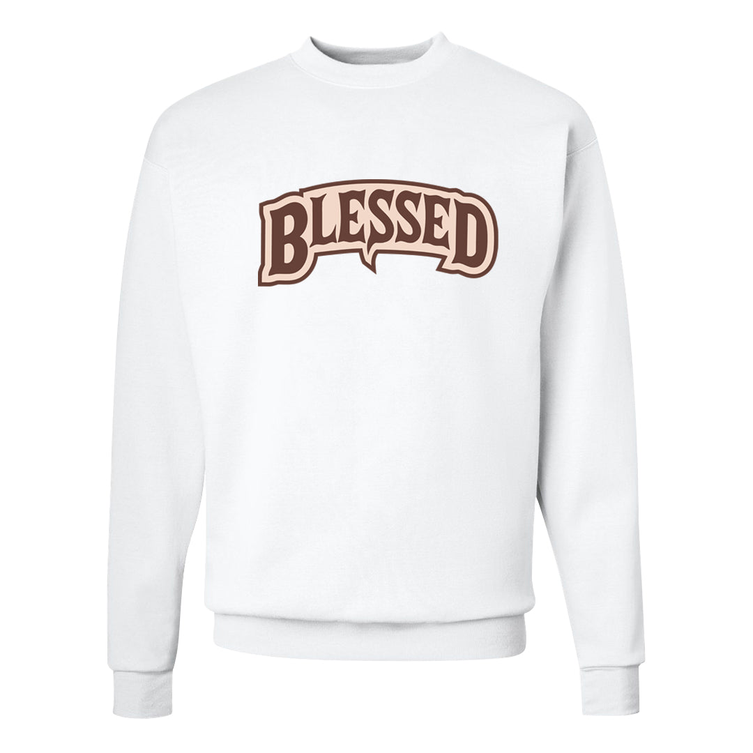 Pink Russet Low AF1s Crewneck Sweatshirt | Blessed Arch, White