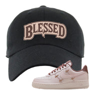 Pink Russet Low AF1s Dad Hat | Blessed Arch, Black