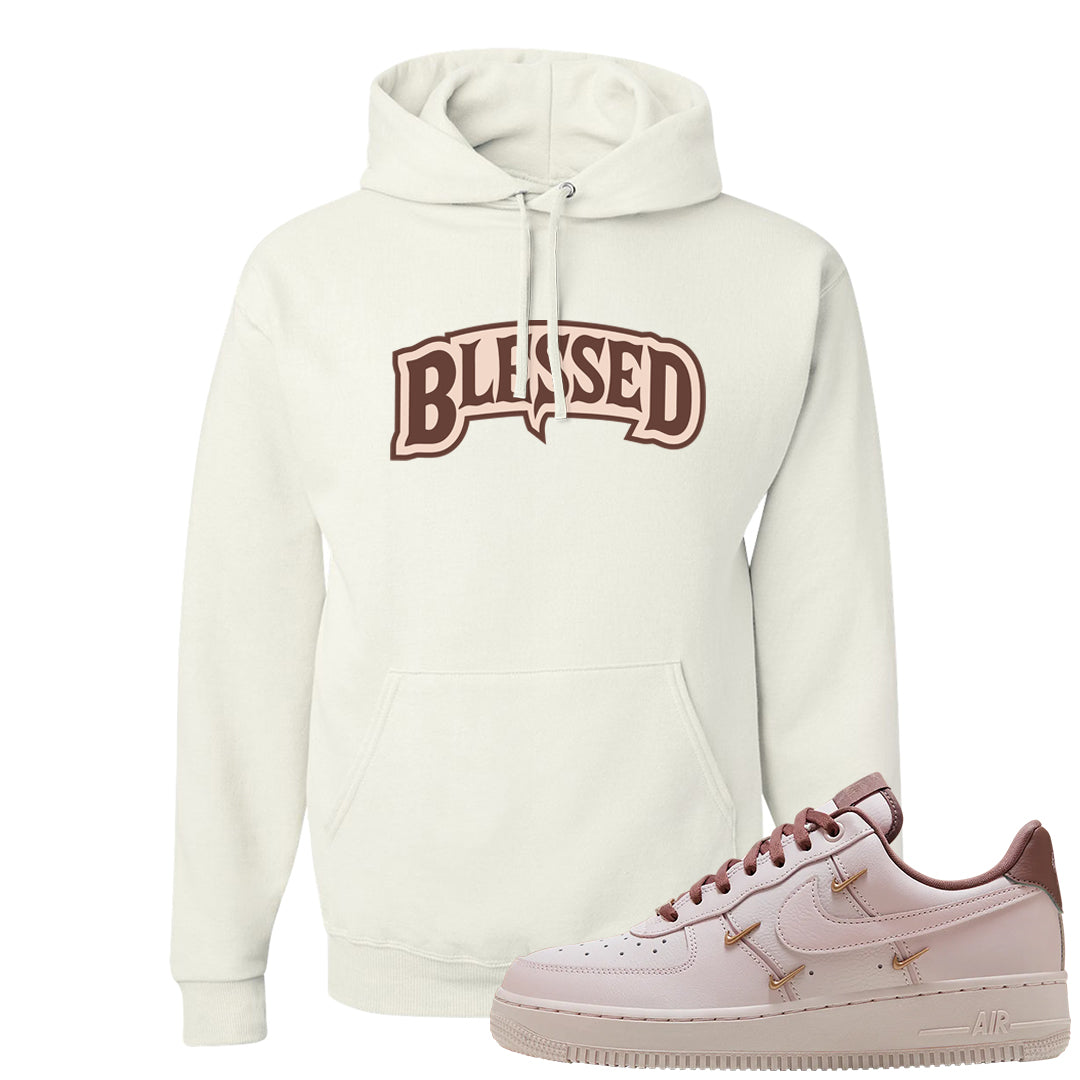 Pink Russet Low AF1s Hoodie | Blessed Arch, White