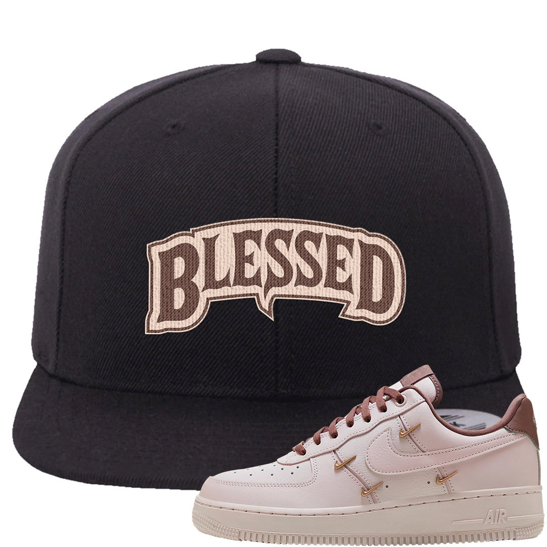 Pink Russet Low AF1s Snapback Hat | Blessed Arch, Black
