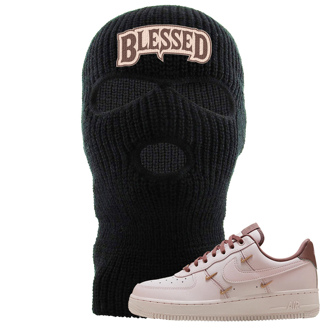 Pink Russet Low AF1s Ski Mask | Blessed Arch, Black