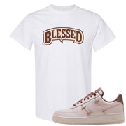 Pink Russet Low AF1s T Shirt | Blessed Arch, White