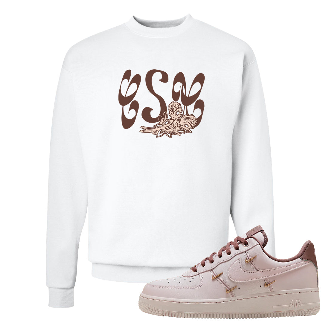 Pink Russet Low AF1s Crewneck Sweatshirt | Certified Sneakerhead, White