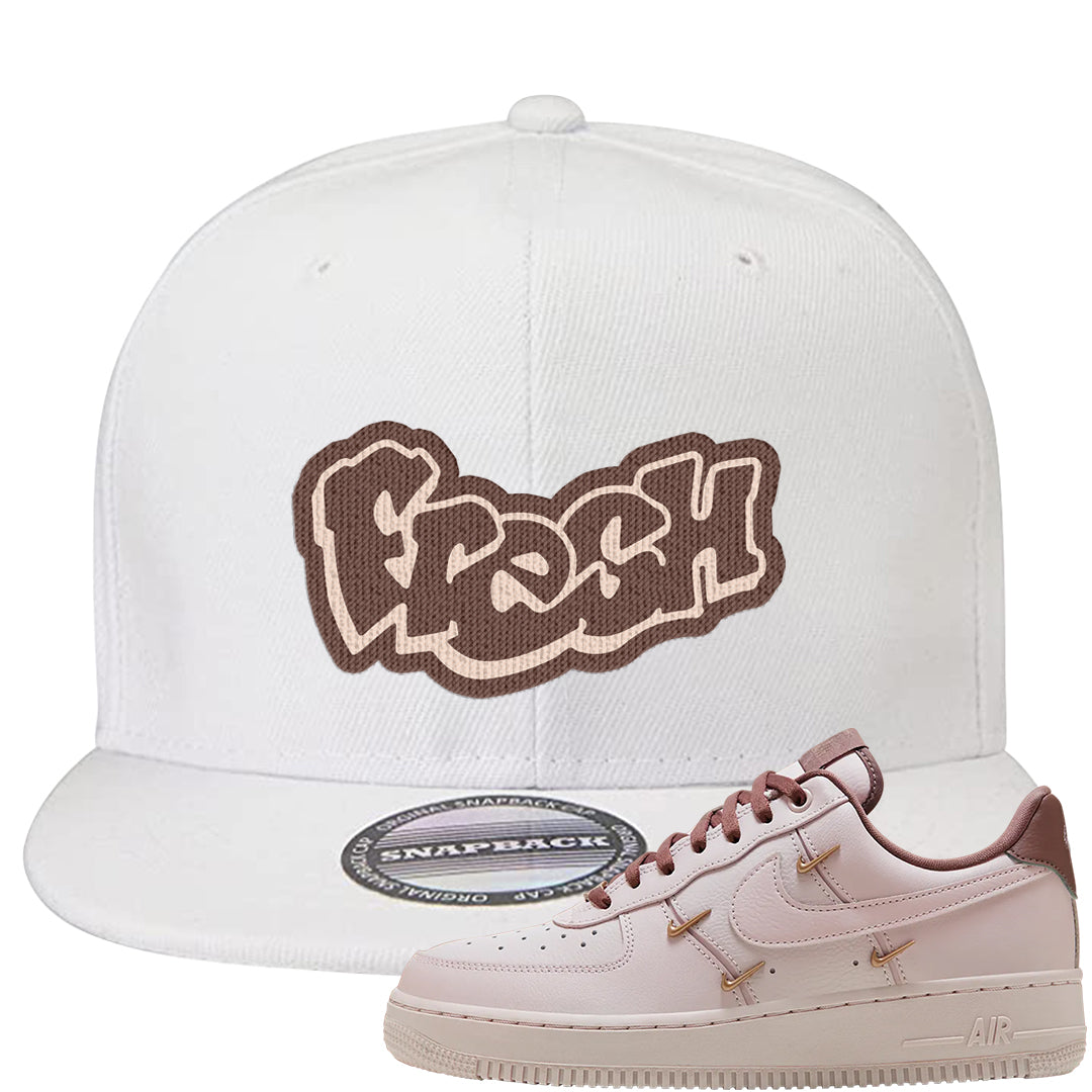 Pink Russet Low AF1s Snapback Hat | Fresh, White
