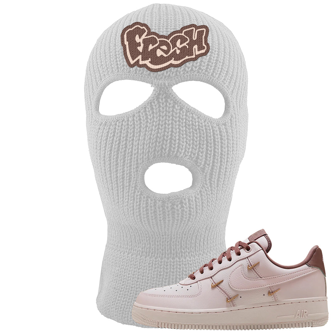 Pink Russet Low AF1s Ski Mask | Fresh, White